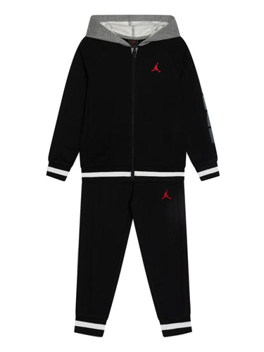 Tute a manica lunga Bambino Jordan - Blocked Rib Fz Set 023 - Nero