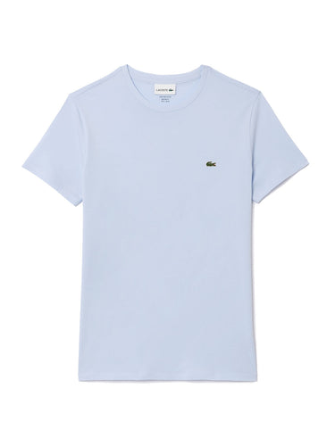 T-shirt Uomo Lacoste - T-Shirt A Girocollo In Jersey Di Cotone Pima - Celeste