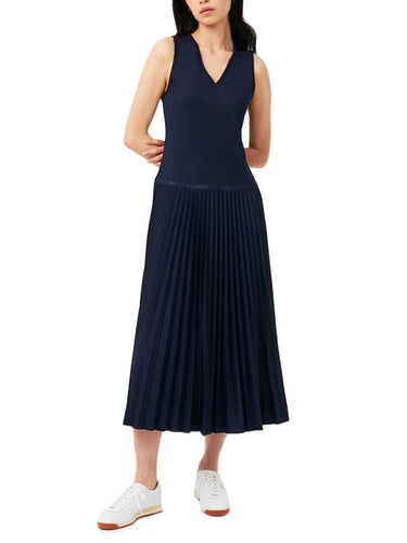 Vestiti casual Donna Lacoste - Abito Lungo Plissettato - Blu