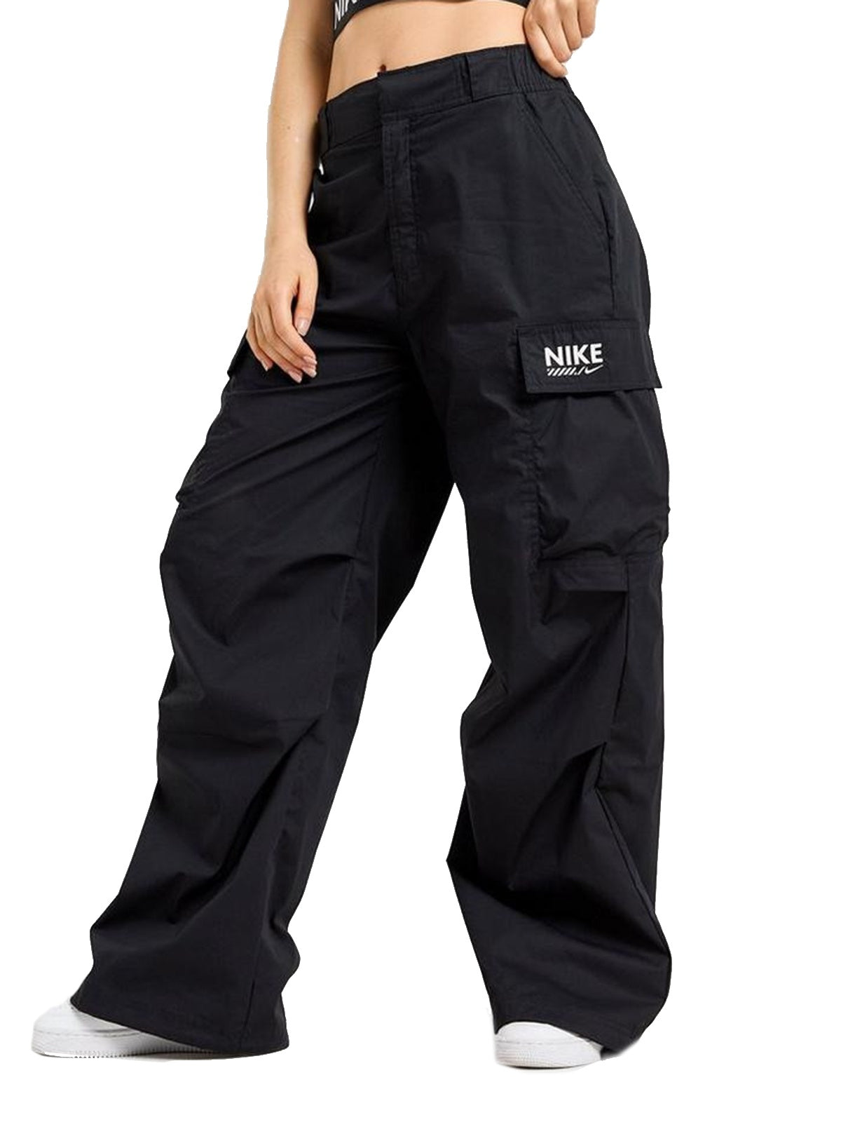 Pantaloni Donna Nike Pantaloni Sportswear In Tessuto Nero