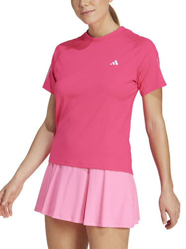 Magliette Donna Adidas - T-Shirt Tennis Club 3 Stripes Climacool - Magenta