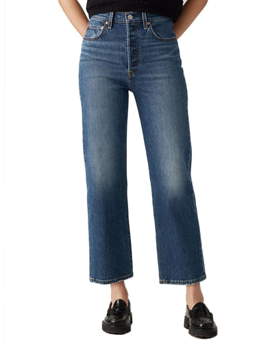 Jeans Donna Levi's - Ribcage Straight Ankle Jeans - Middle Road - Blu