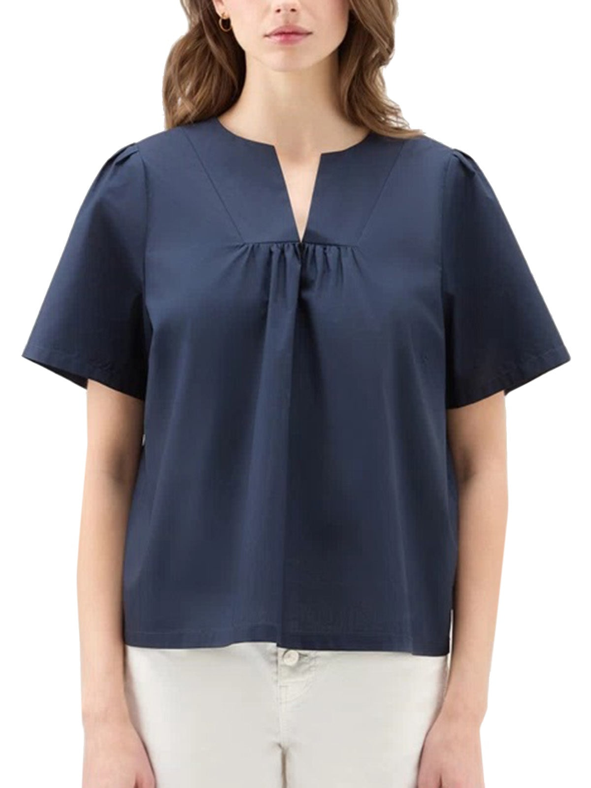 Bluse e camicie Donna Woolrich - Blusa In Popeline Di Puro Cotone - Blu
