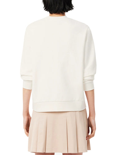 Felpe senza cappuccio Donna Lacoste - Felpa Girocollo Relaxed Fit - Avorio