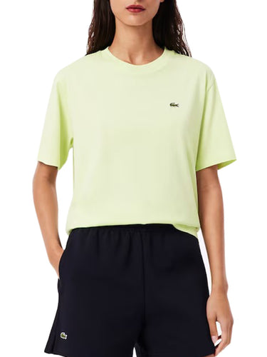 T-shirt Donna Lacoste - T-Shirt Relaxed Fit In Jersey Di Cotone Pima - Verde