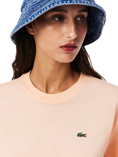 T-shirt Donna Lacoste - T-Shirt Relaxed Fit In Jersey Di Cotone Pima - Rosa