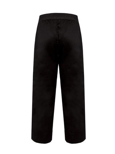 Pantaloni Donna Alpha Studio - Pantalone Garconne In Popeline Pesante - Nero