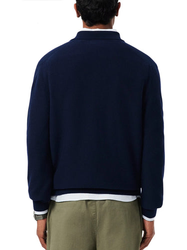 Maglioni Uomo Lacoste - Polo A Maniche Lunghe Regular Fit In Maglia - Blu