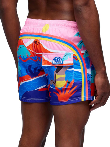 Pantaloncini e calzoncini Uomo Sundek - Costume Da Bagno Corto Vita Elasticata Stampato - Multicolore