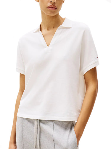 Polo Donna Tommy Hilfiger - Polo Relaxed Fit In Lyocell - Avorio
