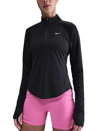 Maglie a manica lunga Donna Nike - Top Da Running In Dri-Fit Con Zip A 1/4 - Nero