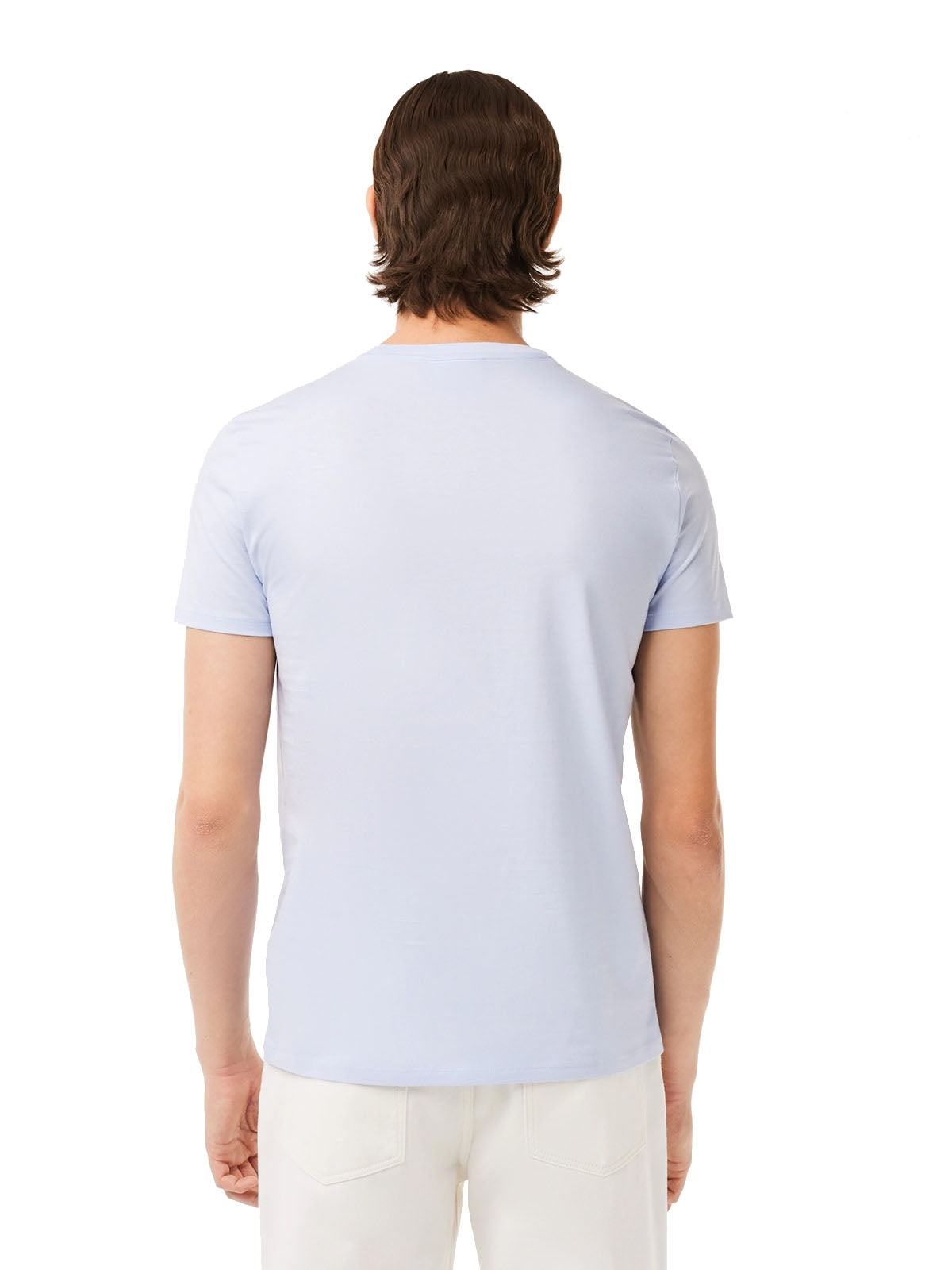 T-shirt Uomo Lacoste - T-Shirt A Girocollo In Jersey Di Cotone Pima - Celeste