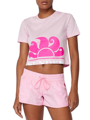 T-shirt Donna Sundek - T-Shirt Crop - Fucsia