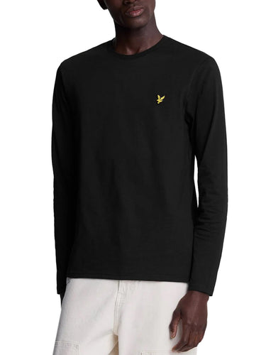 T-shirt Uomo Lyle & Scott - Plain Long Sleeve T-Shirt - Nero