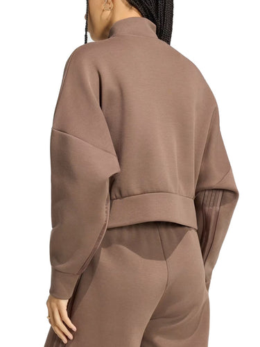 Felpe senza cappuccio Donna Adidas - Giacca Spacer Tracktop - Marrone