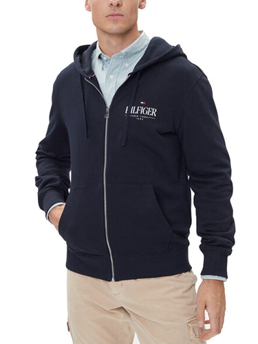 Felpe con cappuccio Uomo Tommy Hilfiger - Felpa Con Zip Stacked - Blu