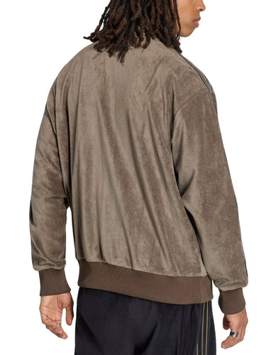 Felpe senza cappuccio Uomo Adidas - Felpa Firebird Velour Track Top - Verde