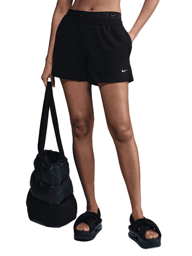 Pantaloncini Donna Nike - Shorts A Vita Media Chill Terry - Nero