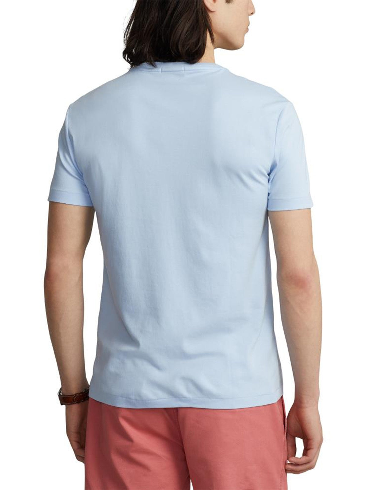 T-shirt Uomo Ralph Lauren - Maglietta In Cotone Custom Slim-Fit - Celeste