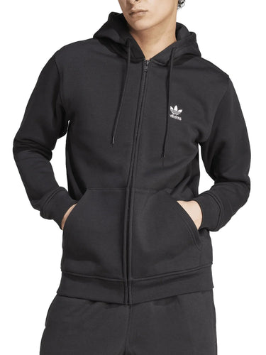 Felpe con cappuccio Uomo Adidas - Felpa Trefoil Essential Full Zip - Nero