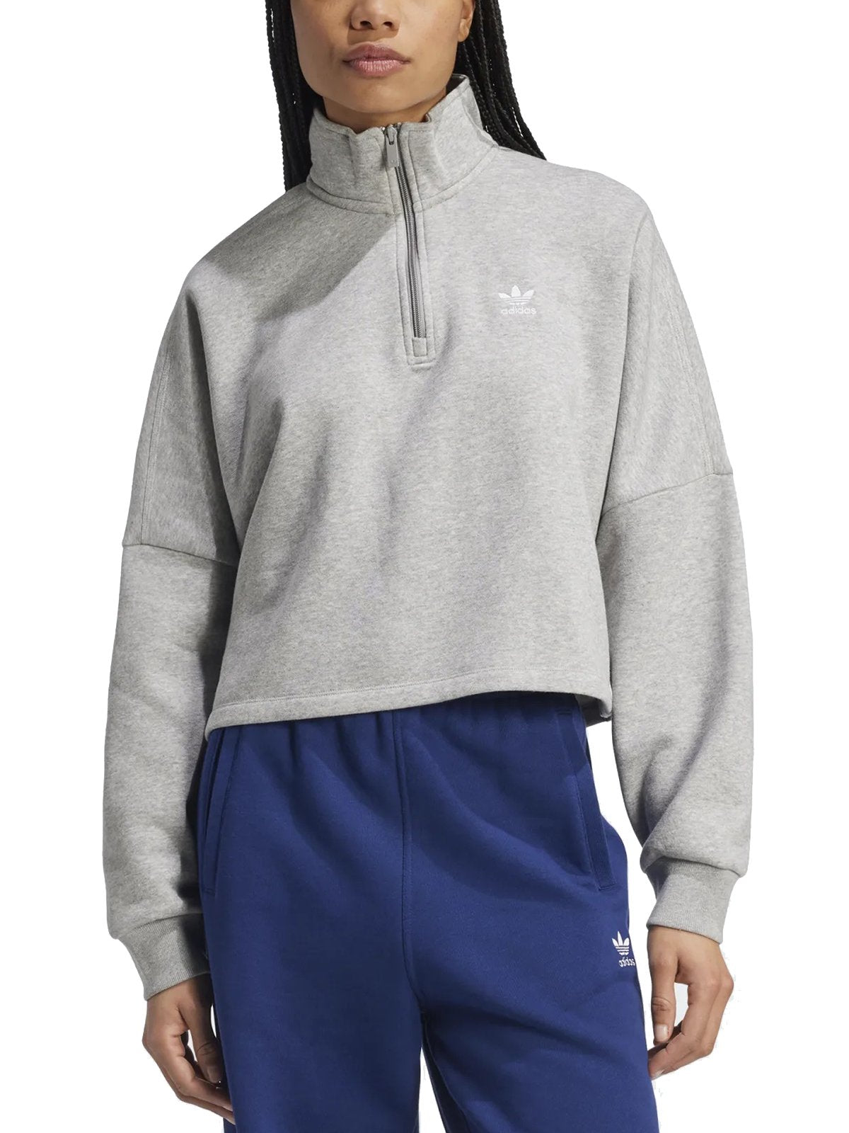 Felpe senza cappuccio Donna Adidas Felpa Essential Mezza Zip