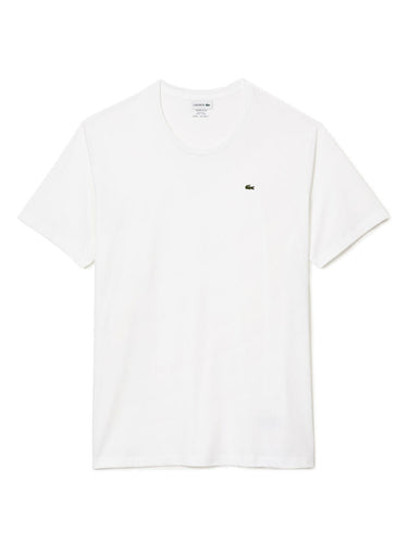 T-shirt Uomo Lacoste - T-Shirt A Girocollo In Jersey Di Cotone Pima - Bianco