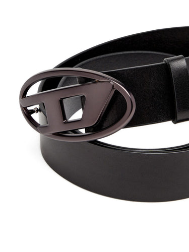 Cinture Uomo Diesel - B-1Dr Cintura Con Fibbia A D In Argento - Nero