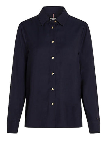 Bluse e camicie Donna Tommy Hilfiger - Gold Button Viscose - Blu