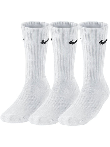 Calze Unisex Nike - Cushioned Crew 3Pp Socks - Bianco