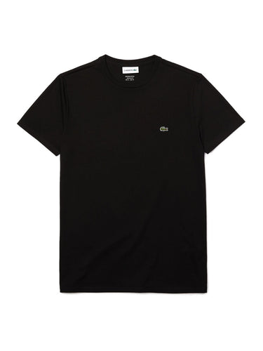 T-shirt Uomo Lacoste - T-Shirt A Girocollo In Jersey Di Cotone Pima - Nero