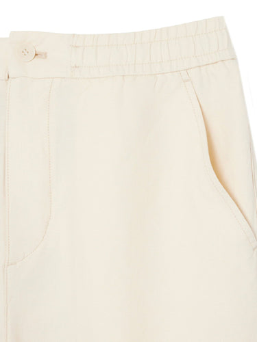 Pantaloni Uomo Lacoste - Pantaloni Chino Regular Fit In Lino - Avorio