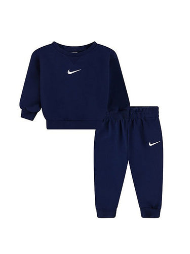 Tute a manica lunga Bambina Nike - Nike Essential Fleece Crew Set - Blu