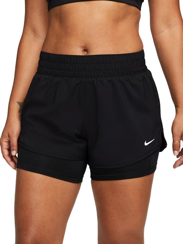 Pantaloncini Uomo Nike - Shorts Nike One Dri-Fit 2 In 1 - 8Cm - Nero