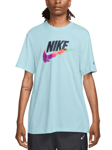 T-shirt Uomo Nike - T-Shirt Con Logo Multicolor - Celeste