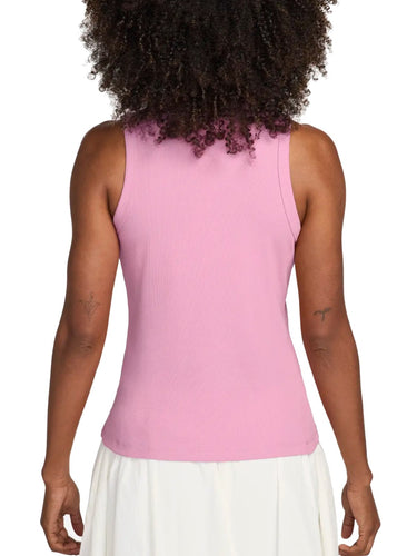 Canotte e top Donna Nike - Canotta Aderente A Costine - Rosa