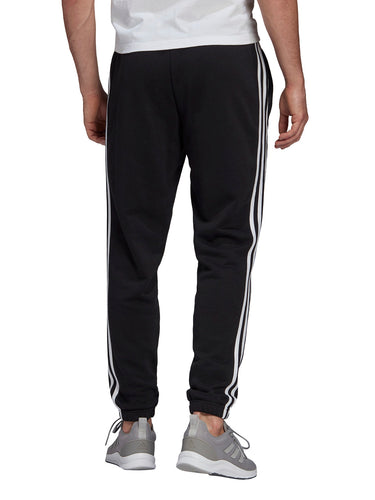 Pantaloni Uomo Adidas - French Terry Tapered 3-Stripes Essentials Pants - Nero