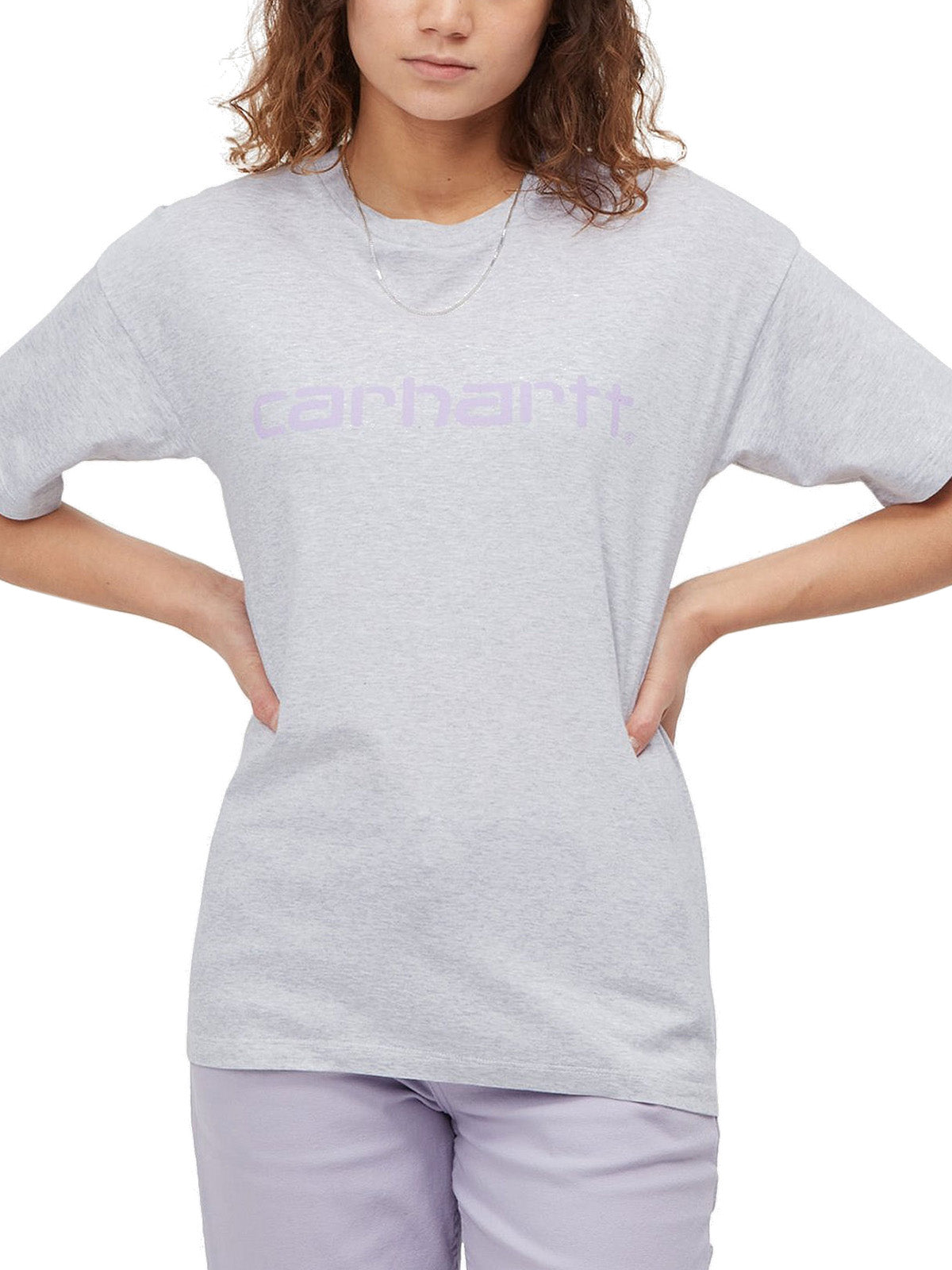 T-shirt Donna Carhartt Wip - W' S/S Script T-Shirt - Grigio