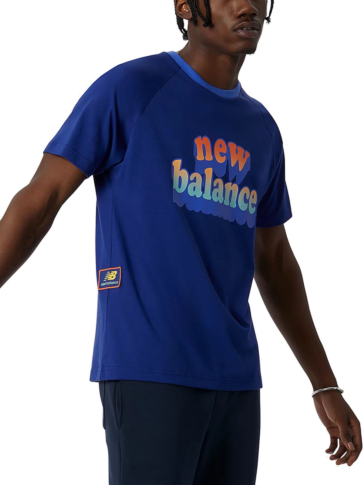T-shirt Uomo New Balance - Athletics Day Tripper Raglan Graphic Tee - Blu