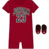 Tute a manica corta Bambini Unisex Jordan - 23 Romper & Bootie Set - Rosso