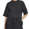 T-shirt Donna Adidas - T-Shirt Off Placed 3 Stripes - Nero