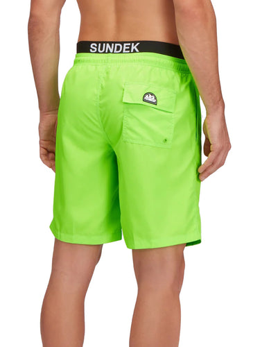 Pantaloncini e calzoncini Uomo Sundek - Costume Da Bagno Vita Elasticata Con Elastico Logo - Verde