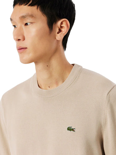 Maglioni Uomo Lacoste - Pullover Con Collo Rotondo In Cotone Biologico - Beige