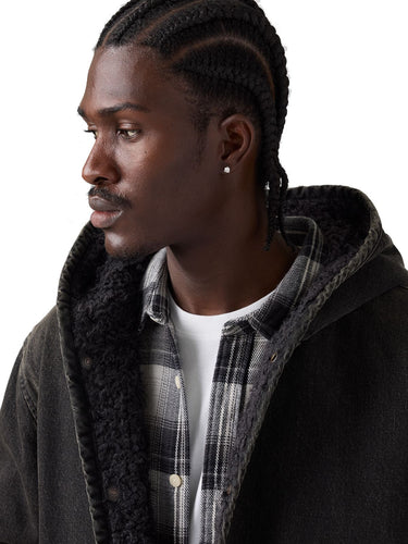Giacche Uomo Levi's - Giacca Deck Hoodie Sherpa - Nero