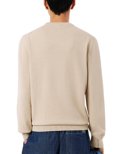 Maglioni Uomo Lacoste - Pullover Con Collo Rotondo In Cotone Biologico - Beige