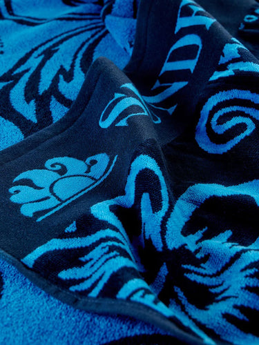 Teli mare Unisex Sundek - Telo In Spugna Jacquard Con Fantasia Hibiscus - Blu