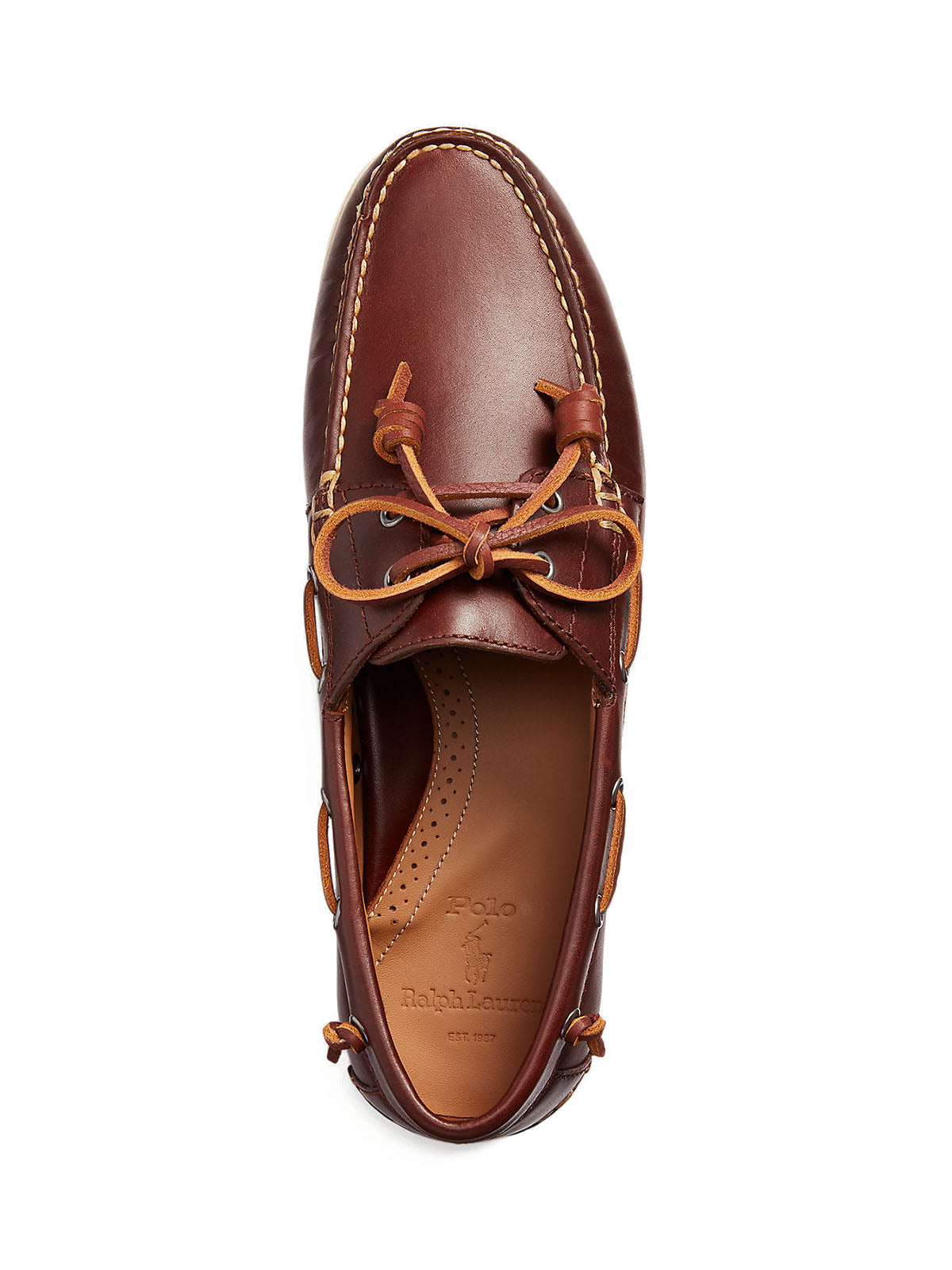 Scarpe da barca Uomo Ralph Lauren - Merton Leather Boat Shoes - Marrone
