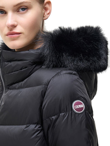 Giacche Donna Colmar - Piumino A Collo Alto E Pelliccia Sintetica - Nero