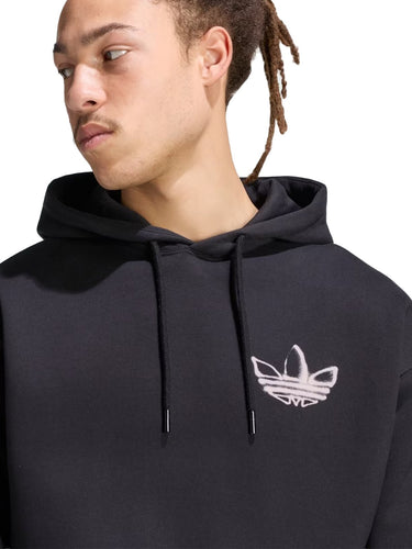 Felpe con cappuccio Uomo Adidas - Felpa Powder Tongue Hoodie - Nero