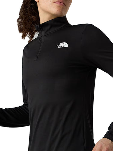 Felpe Donna The North Face - Maglia A Maniche Lunghe Flex Con Zip 1/4 - Nero
