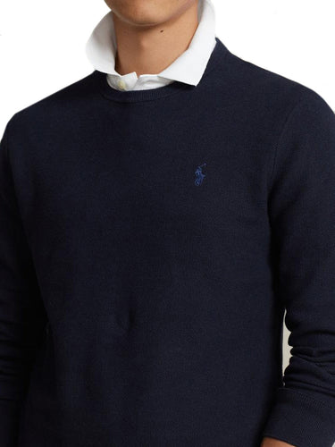 Maglioni Uomo Ralph Lauren - Maglia A Girocollo Effetto Texture - Blu